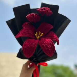 Crochet Lily and Rose bouquet