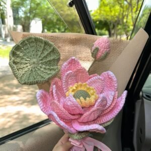Crochet Lotus Flower bouquet