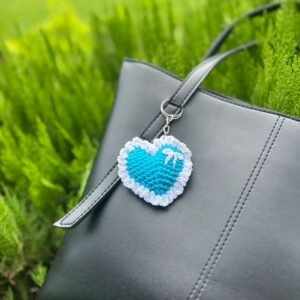 Crochet Heart key ring