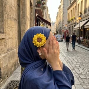 Crochet Sunflower Pin