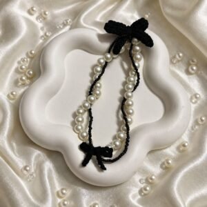 Crochet bow bag charm